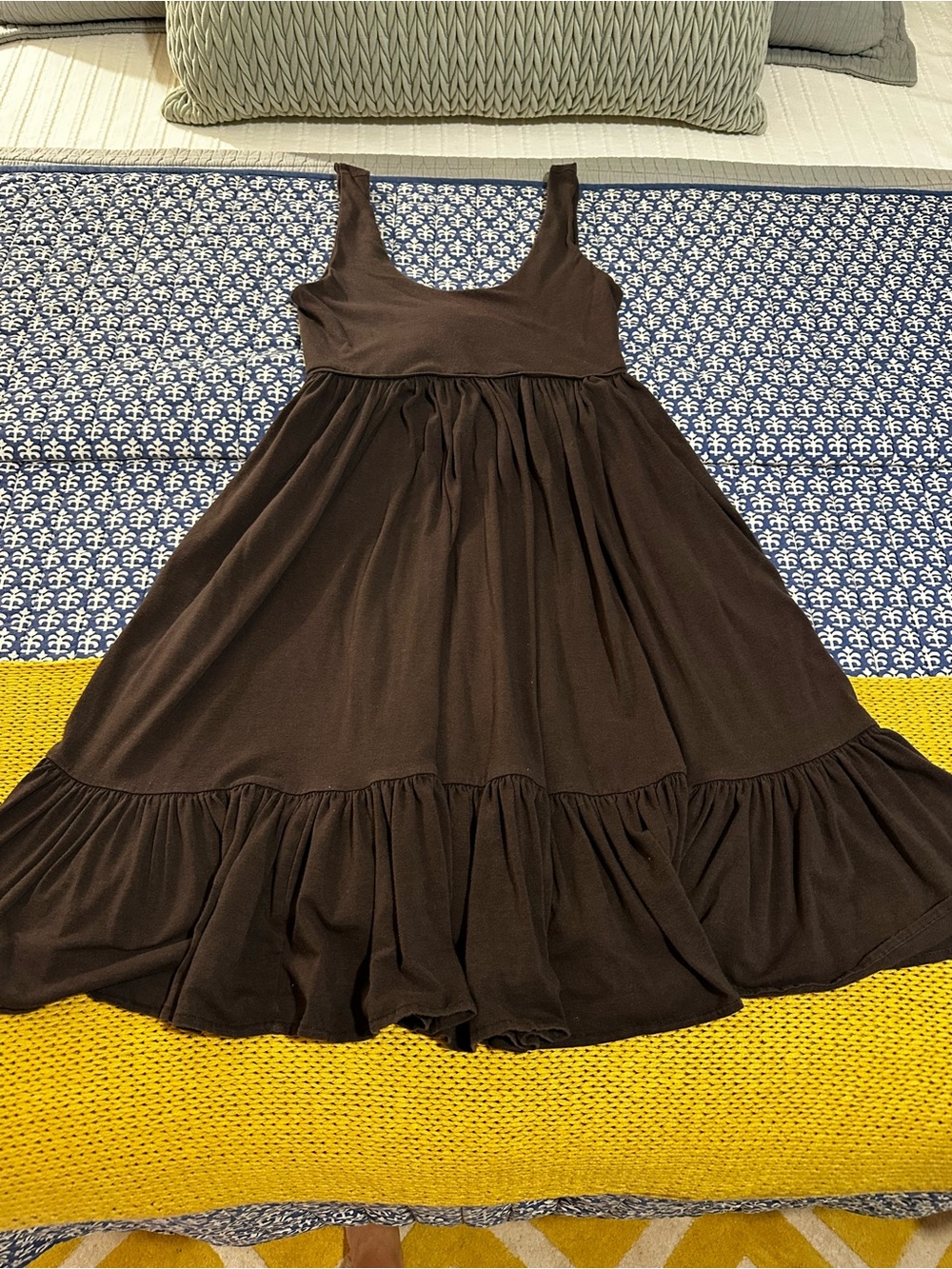 Moda International Brown Tiered Tank Midi Dress